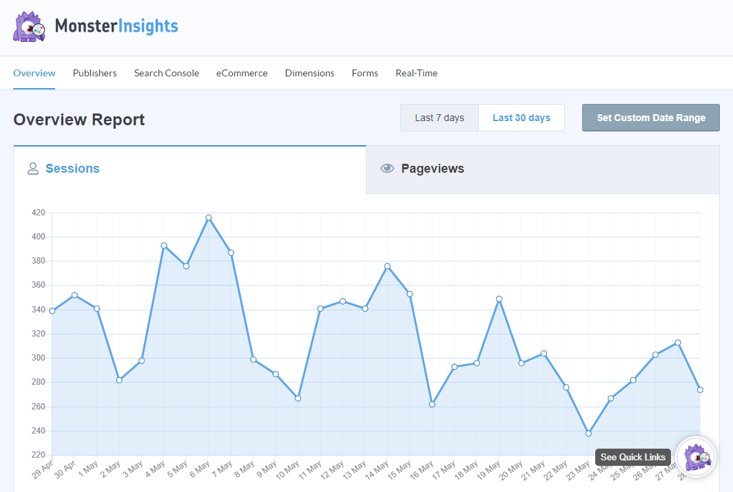 گزارش اجمالی در MonsterInsights