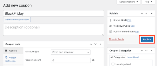 Publishing an auto-applying coupon URL