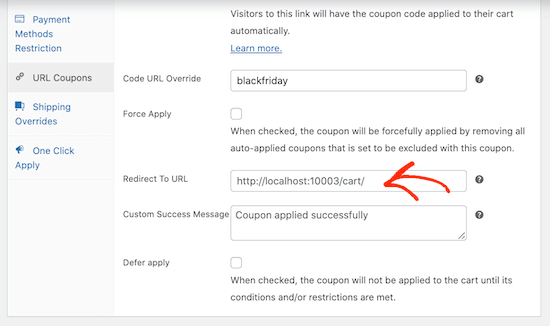 在 WooCommerce 中添加对优惠券 URL 的重定向