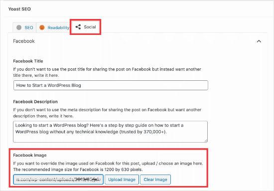Yoast Facebook featured image