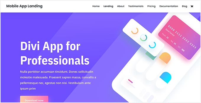 Divi App WordPress Theme