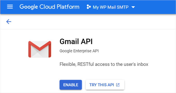 Enable Gmail API