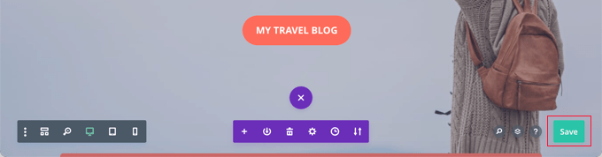 Click the Save Button in Divi