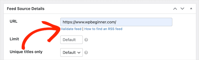 Validating another RSS feed source in WP RSS Aggregators