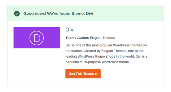 WordPress 主题检测器正在运行，检测 Divi 主题