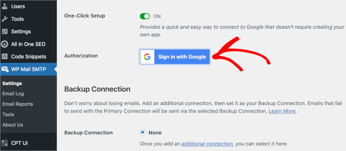 Sign in with Google button