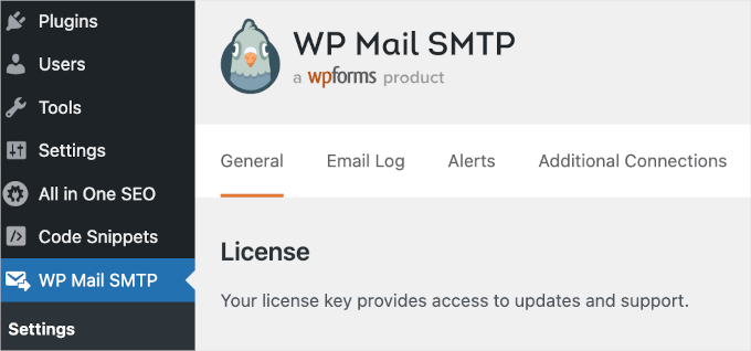 General tab in WP Mail SMTP's settings