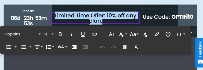 Edit text in alert bar