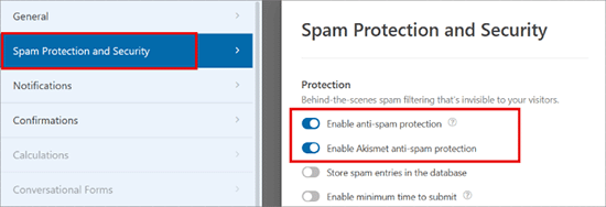 Enable anti-spam protection