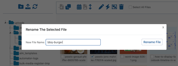 How to rename image files in WordPress