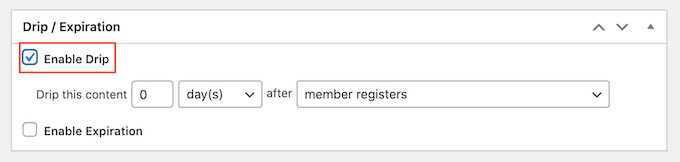 How to enable drip content in WordPress