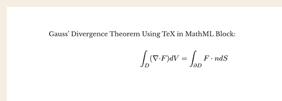 LaTeX in MathML Block 