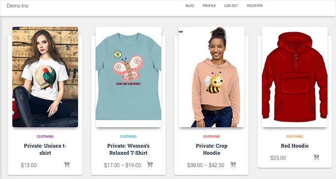 Preview of Printful products in WooCommerce