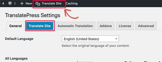 Launch translation editor