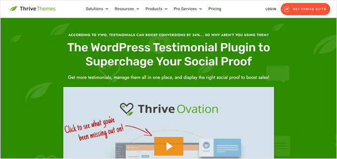 Thrive Ovation landing page