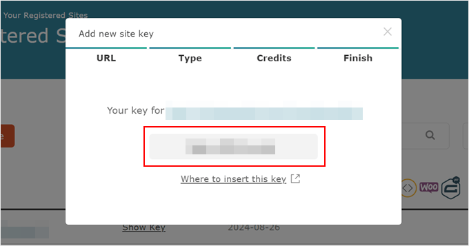 Copying your WPML site key