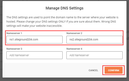 domain name set up with bandvista