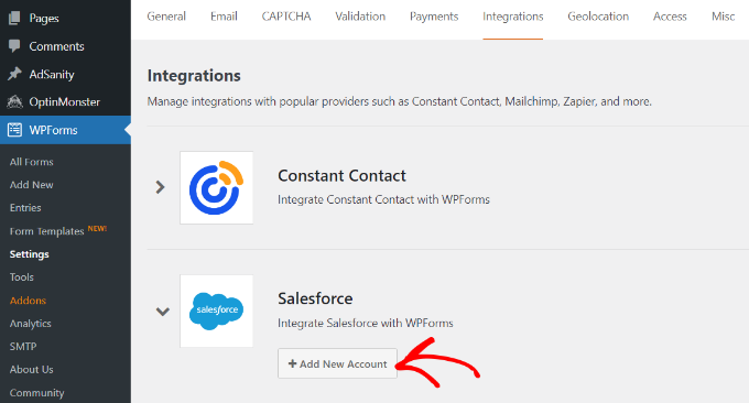 点击salesforce整合