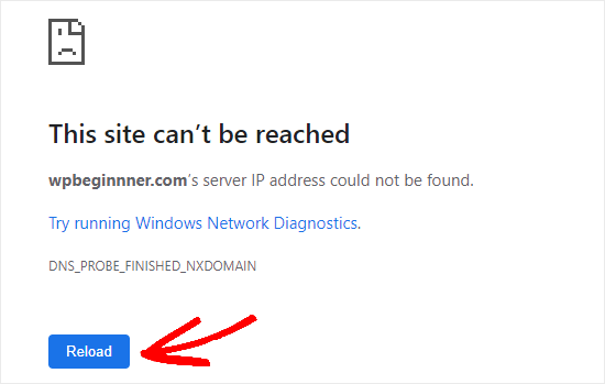 server cannot be reached