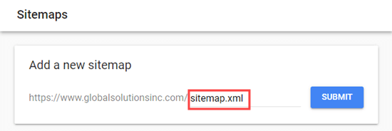 Eingabe Ihrer Sitemap-URL in die Google Search Console