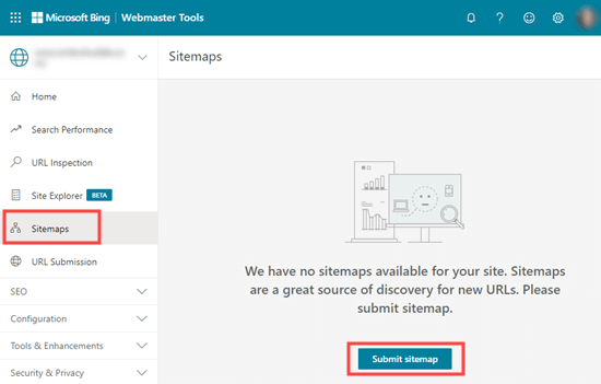 Submeter o seu sitemap à Consola de Pesquisa Bing