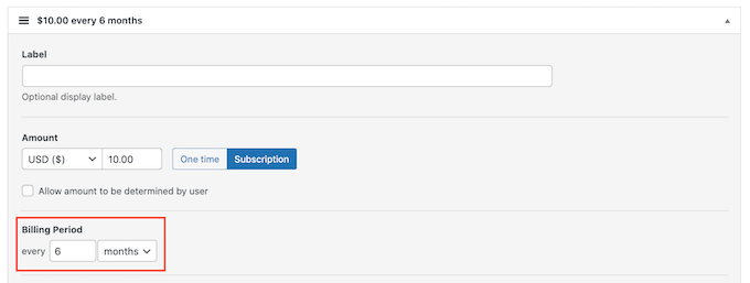 WP Simple Pay's recurring payment settings