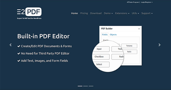 E2PDF WordPress PDF 插件