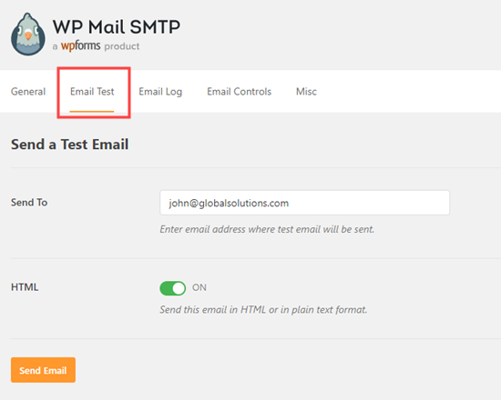 从 WP Mail SMTP 发送电子邮件测试以验证一切设置是否正确