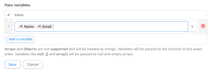 WPForm variables