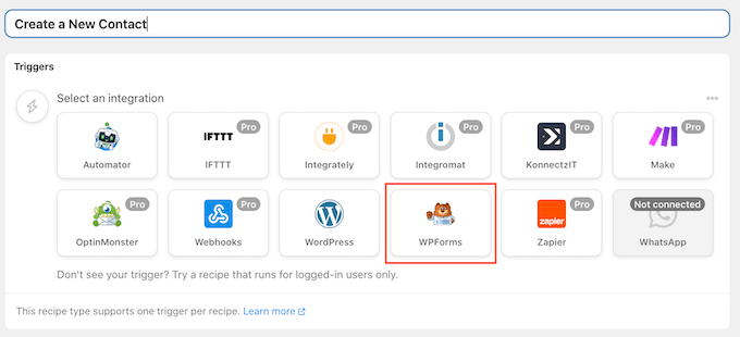 WPForms 自动化集成