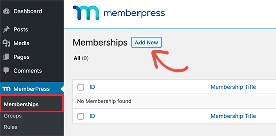 Create new membership