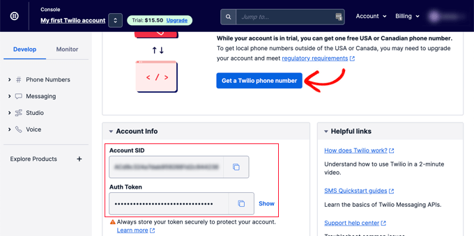 获取您的 Twilio 凭据