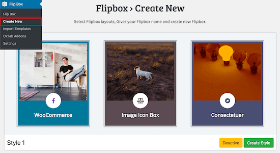 Crea un nuovo flipbox