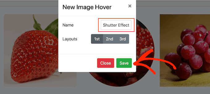 Saving a custom image hover effect