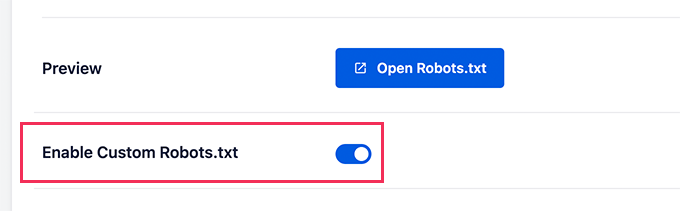 Enable custom robots.txt file