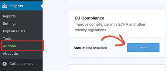 EU Compliance addon for MonsterInsights