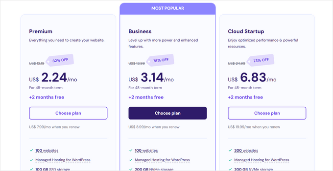 Hostinger pricing