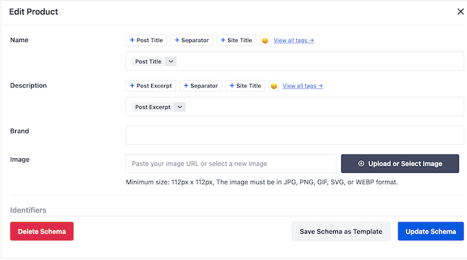 AIOSEO's schema settings