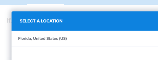 Select location in OptinMonster