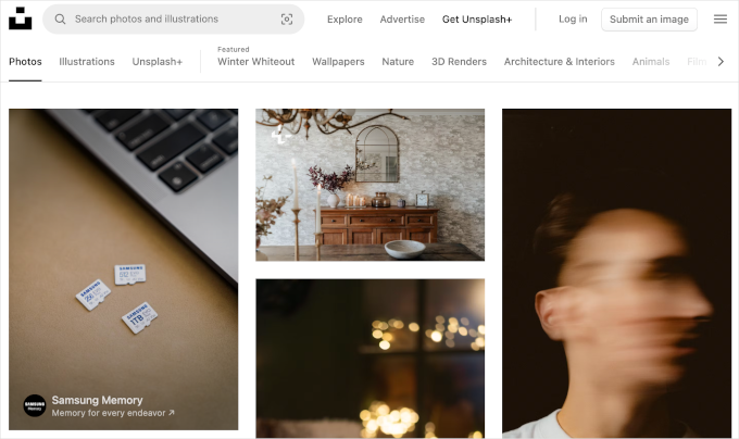 Unsplash is a popular free image resource for bloggers