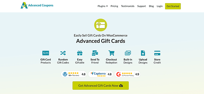 Advanced Coupons 的 WooCommerce 礼品卡