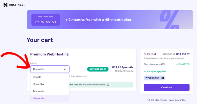 Hostinger Payment Period