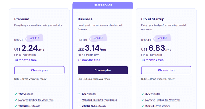 Hostinger pricing