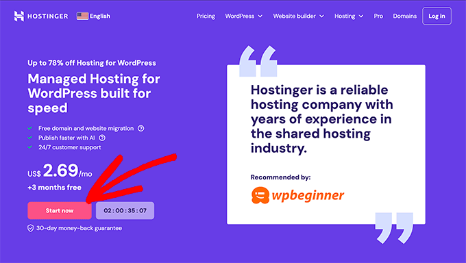 Hostinger website