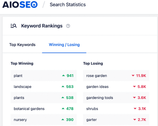 AIOSEO搜索统计胜负关键词