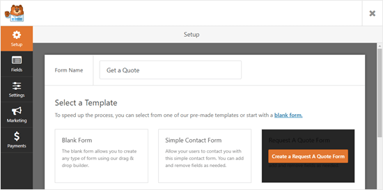 Creating a quote form in WPForms