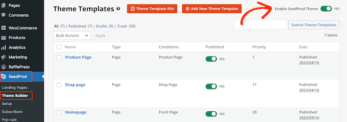 Publishing a custom WooCommerce theme using SeedProd