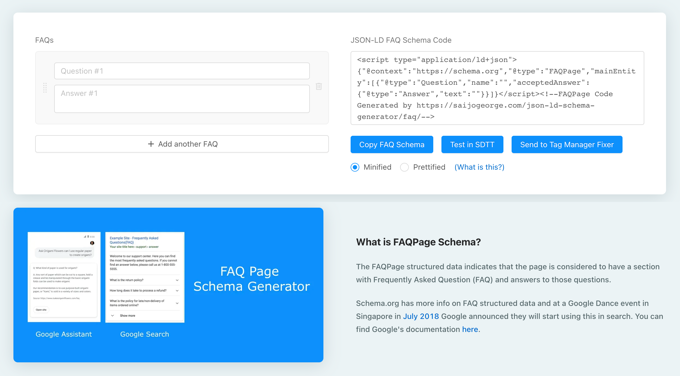 FAQ schema generator