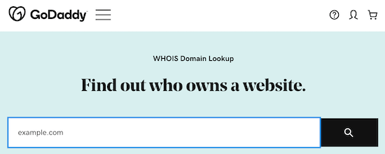 GoDaddy WHOIS lookup