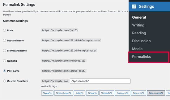 Fix permalinks in WordPress